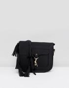Yoki Fashion Saddel Bag With Buckle Detail - Black