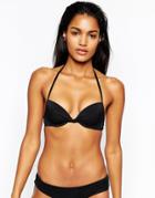 Asos Mix And Match Twist Front Push Up Plunge Bikini Top - Black