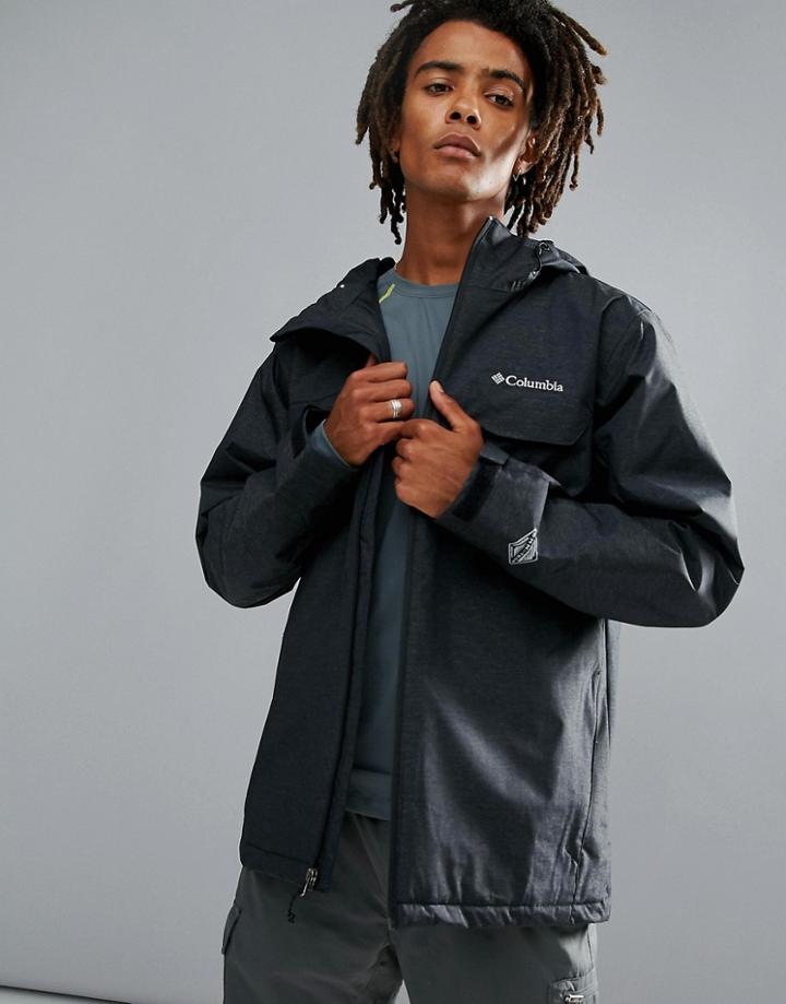 Columbia Huntsville Peak Jacket Insulated Waterproof Hooded In Black - Black