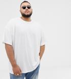 Asos Design Plus Organic Oversized Fit T-shirt With Crew Neck In White - White