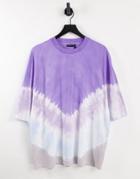 Asos Design Oversized T-shirt In Purple Tie Dye