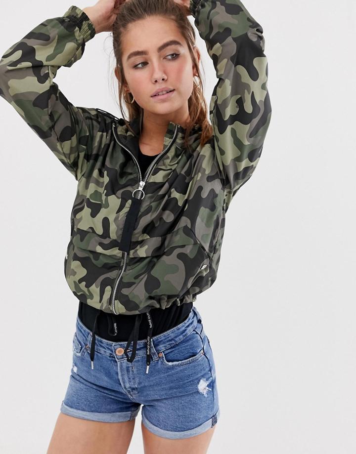 Bershka Turn Up Denim Short In Blue - Blue