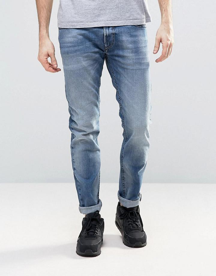 Diesel Thommer Slim Stretch Taper Jean 853p Mid Light Wash - Blue