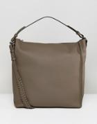 Allsaints Slouchy Leather Tote Bag - Gray