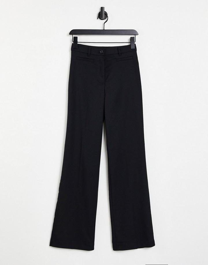 Monki Stacy Flare Pants In Black