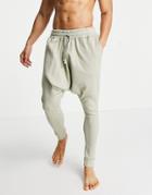 Asos Design Lounge Drop Crotch Sweatpants In Waffle-neutral