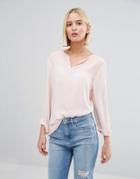 Selected Blouse Witth Semi Sheer Insert - Pink