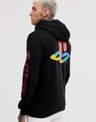 Asos Design Hoodie With Playstation Back & Sleeve Print - Black