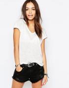 New Look Relaxed V-neck Tee - Cream
