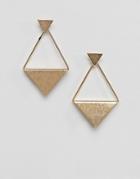 Nylon Geometric Drop Earrings - Gold