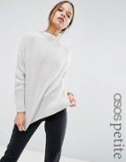 Asos Petite Ultimate Chunky Sweater With High Neck - Gray