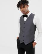 Devils Advocate Slim Fit Metallic Suit Vest-gray