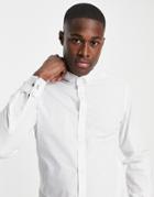 French Connection Winged Collar Slim Fit Shirt In White