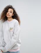 New Love Club Unicorn Oversize Sweatshirt - Gray