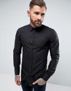 Hugo By Hugo Boss Elisha Slim Fit Basic Poplin Shirt - Black