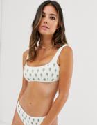 Zulu And Zephyr Crop Bikini Top In Palm Print-multi