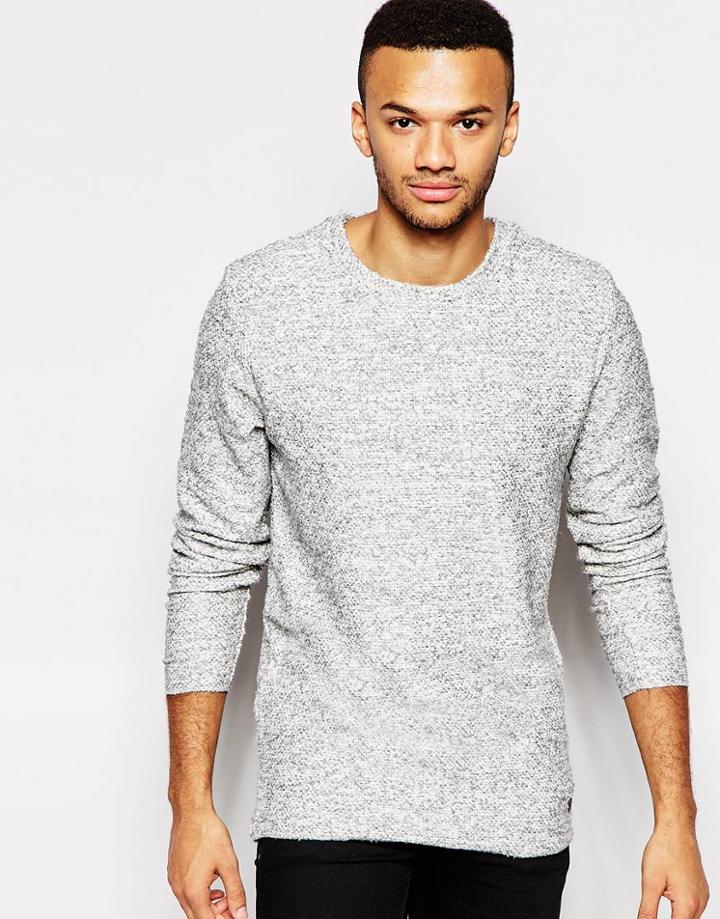 Jack & Jones Premium Boucle Knitted Sweater - Off White