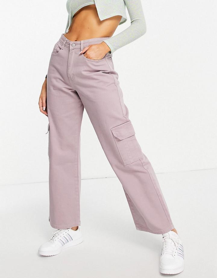 Urban Bliss Carpenter 90s Baggy Pants In Mauve-pink