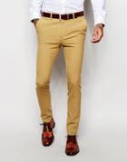 Asos Super Skinny Suit Pants In Camel - Beige