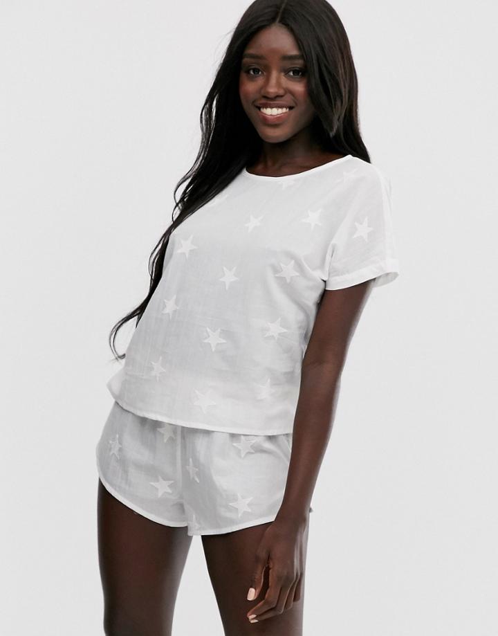 Asos Design Cotton Star Tee & Short Pyjama Set