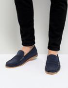 Frank Wright Loafers In Blue Suede - Blue
