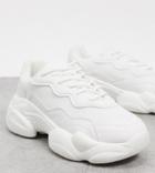 Asos Design Wide Fit Divine Chunky Sneakers In White