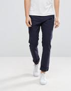 Stradivarius Slim Chinos In Navy - Navy