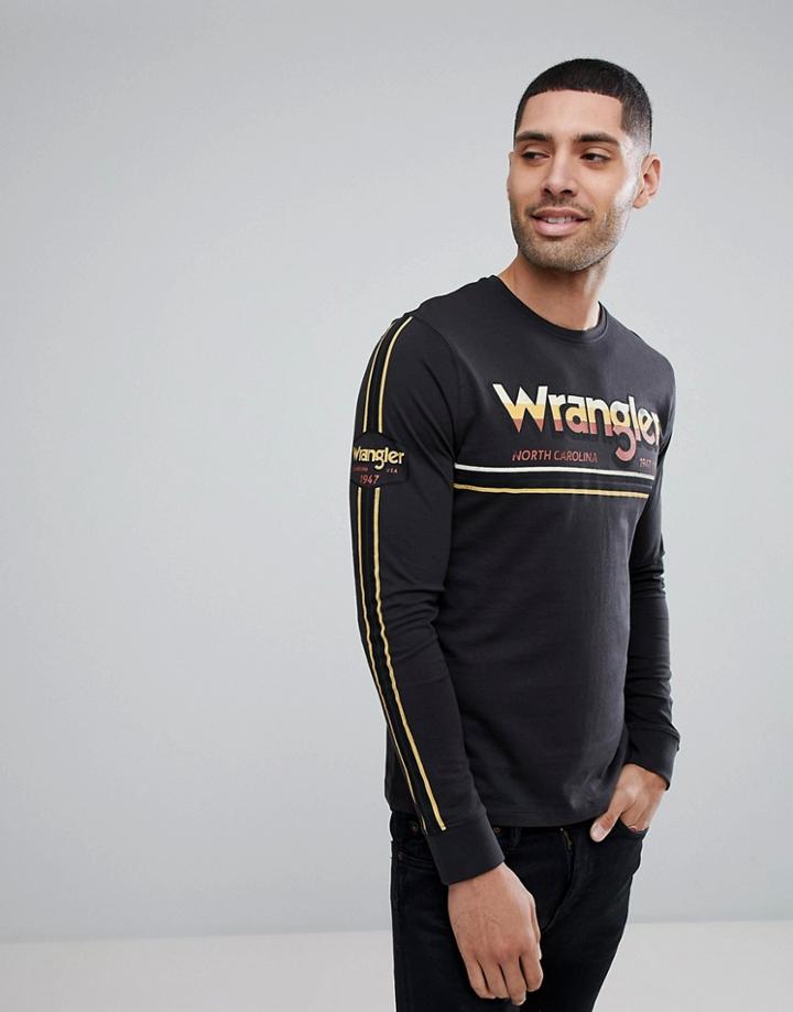 Wrangler Graphic Logo Long Sleeved Top - Black