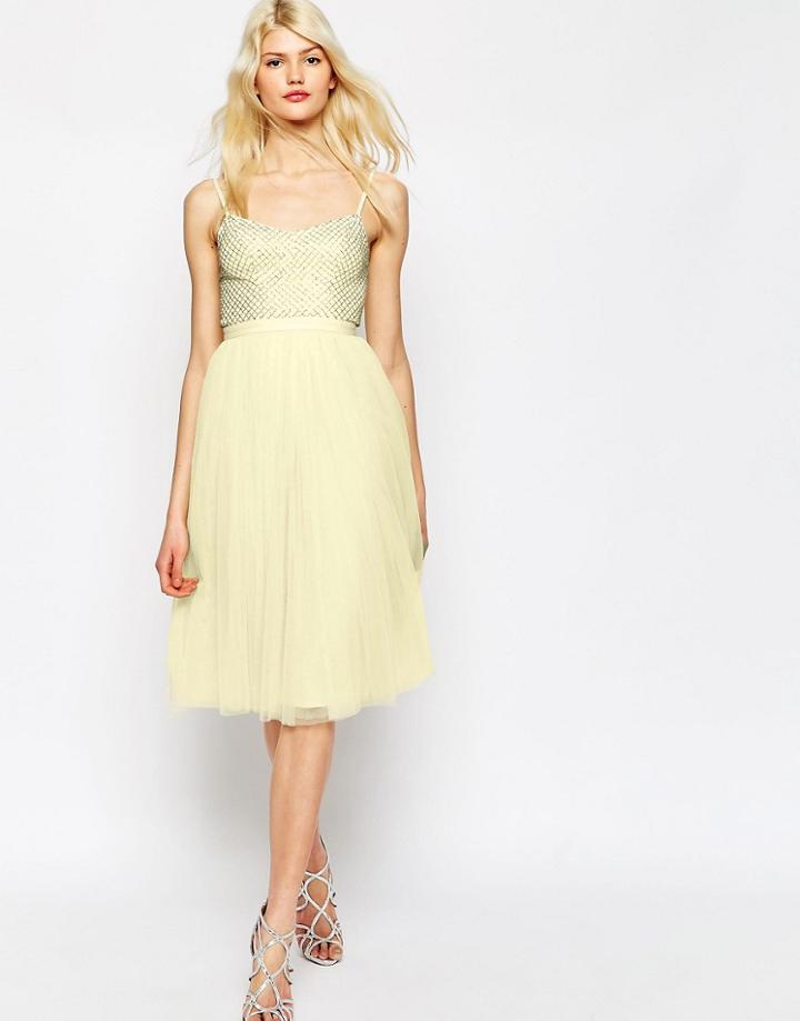 Needle & Thread Coppelia Embellished Ballet Tulle Dress - Lemon