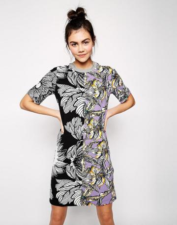 Asos Africa Contrast Print T-shirt Dress - Multi
