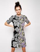 Asos Africa Contrast Print T-shirt Dress - Multi