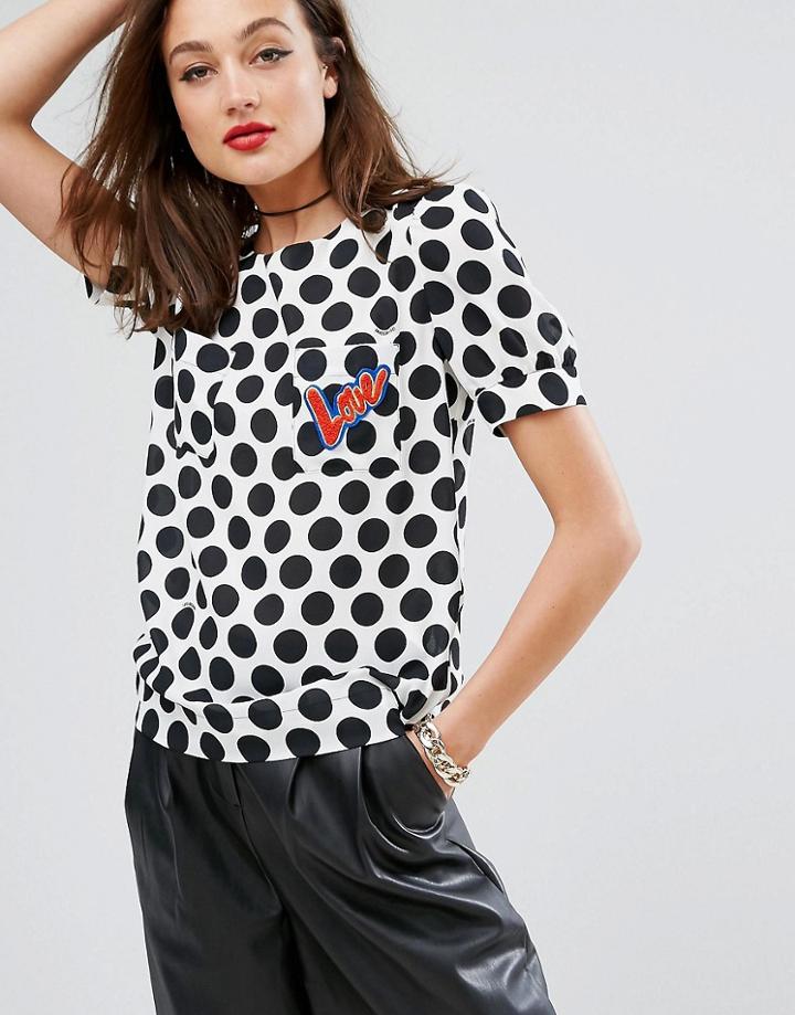 Love Moschino Dotty Tee - Black