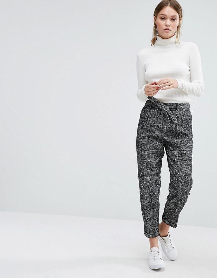 New Look Wool Fleck Pant - Black
