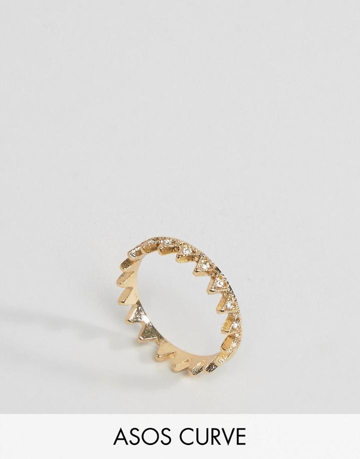 Asos Curve Triangle Thumb Ring - Gold