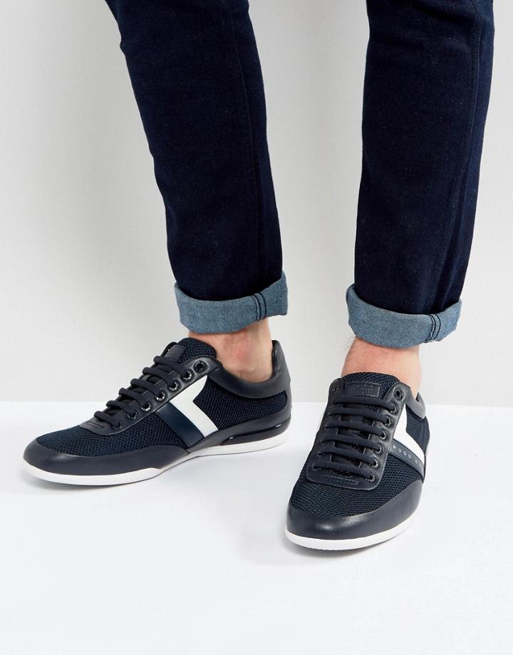 Boss Green By Hugo Boss Technical Mesh Sneakers Navy - Navy
