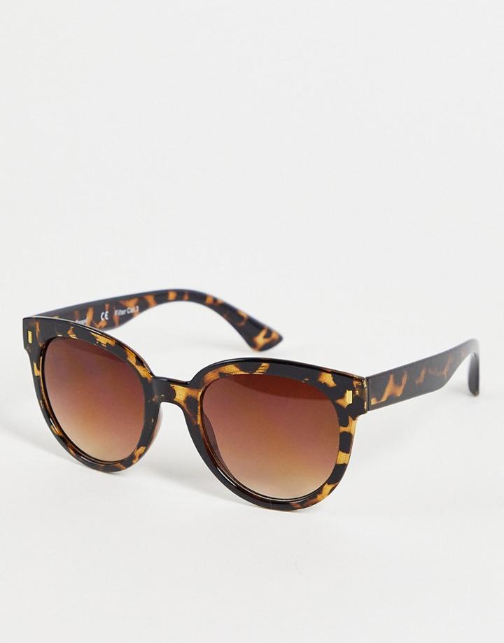 Aj Morgan Round Lens Sunglasses In Tortoise Shell-brown