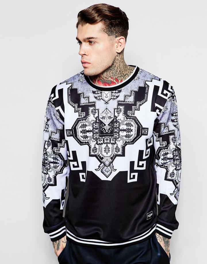 Jaded London Sweatshirt With Tapestry Print - Black
