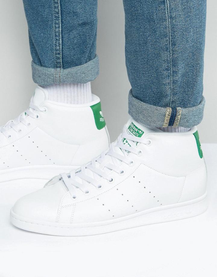 Adidas Originals Stan Smith Mid Sneakers In White Bb0069 - White