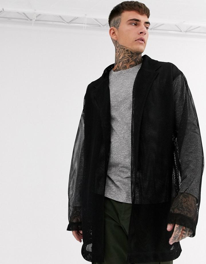 Asos Design Oversized Duster Jacket In Mesh