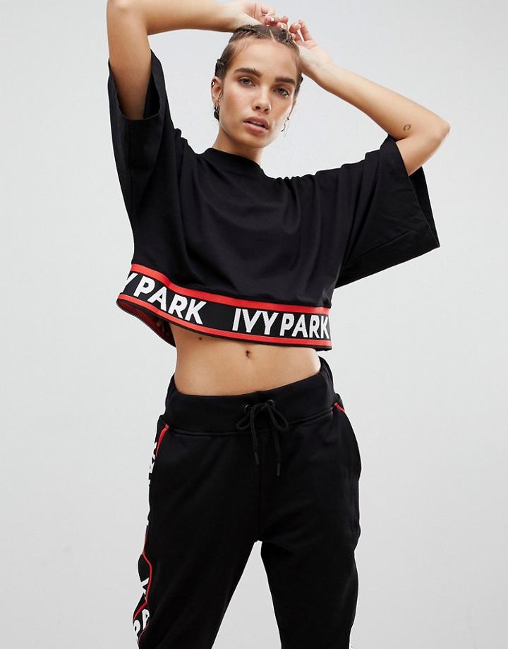 Ivy Park Flatknit Crop Tee - Black