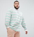 Puma Plus Organic Cotton Long Sleeve T-shirt In Retro Stripe In Blue Exclusive To Asos - Purple