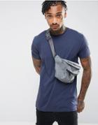 Asos Longline T-shirt With Crew Neck - Blue