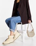 River Island Puffer Snow Boot In Cream-white
