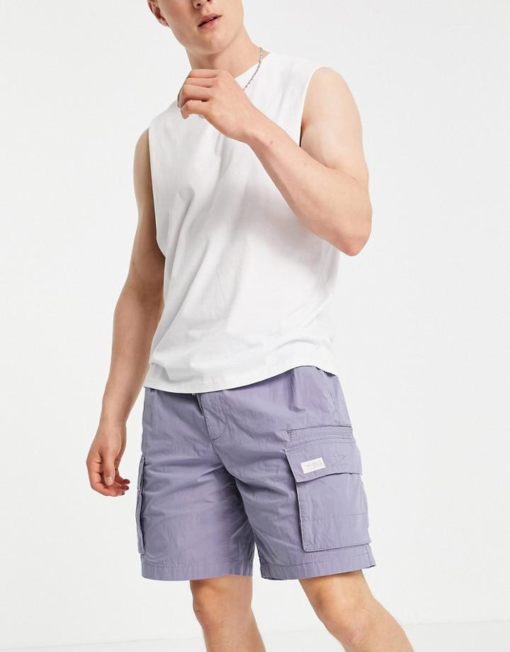 River Island Pull On Shorts In Lilac-purple