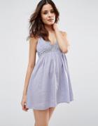 Asos Lace Cupped Beach Sun Dress - Blue