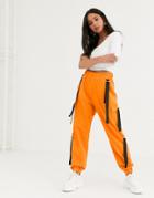 Asos Design Strap Detail Cargo Pant Jogger - Orange
