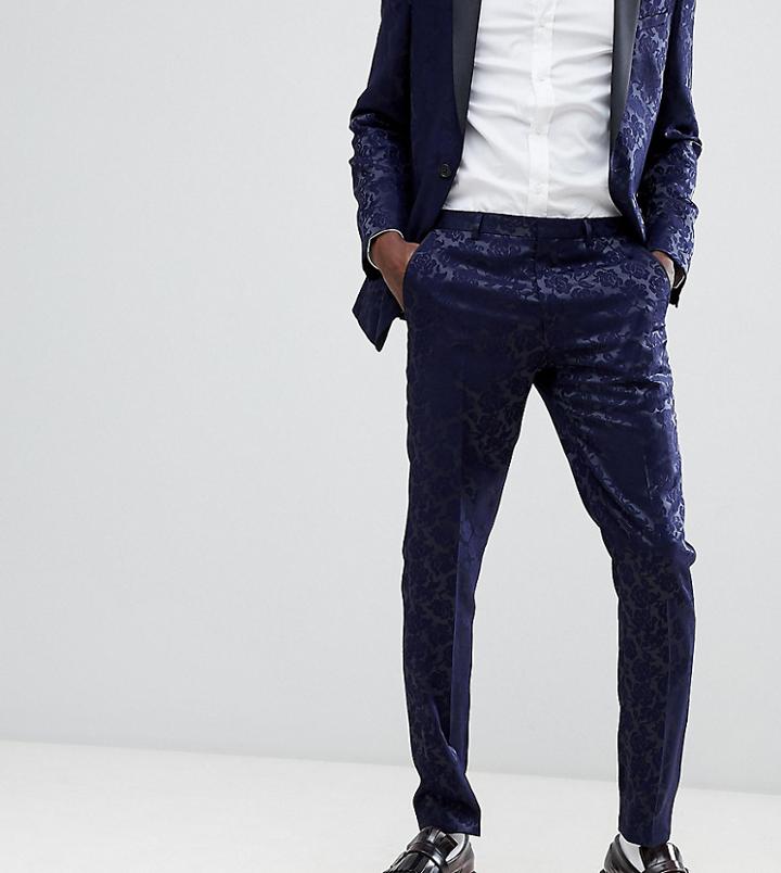 Heart & Dagger Tuxedo Skinny Suit Pants-navy