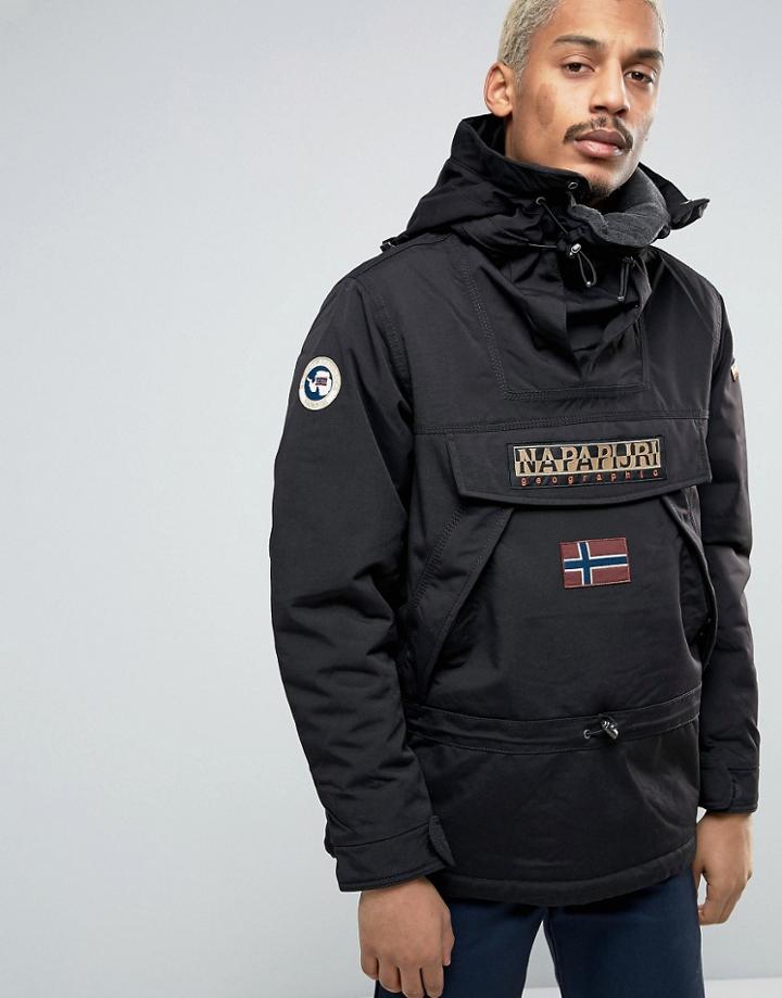 Napapijri Skiddo Overhead Jacket In Black - Black