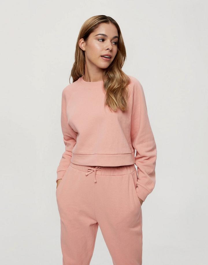 Miss Selfridge Crew Neck Sweatshirt In Rose Pink