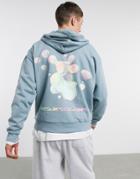 Asos Design Oversized Hoodie In Gray With Multi Placement Bubble Prints-grey